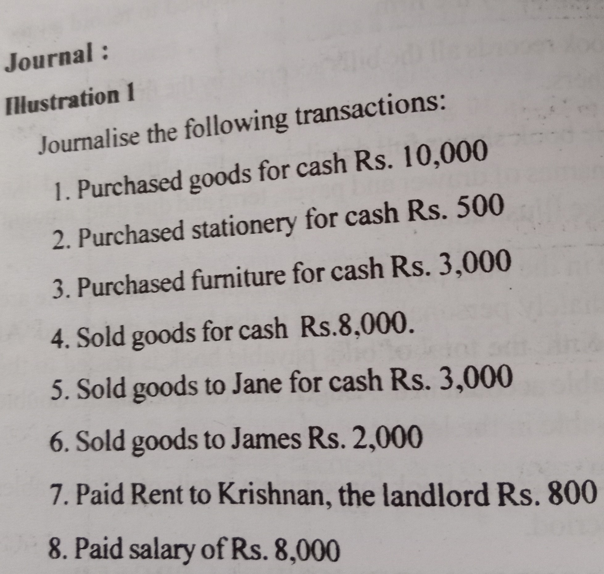 Journal Illustration 1 Journalise The Following Transactions 1 Journal Illustration 1 Journalise The Following Transactions 1