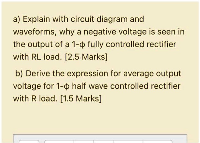 SOLVED: a) Explain with circuit diagram and waveforms, why a negative ...
