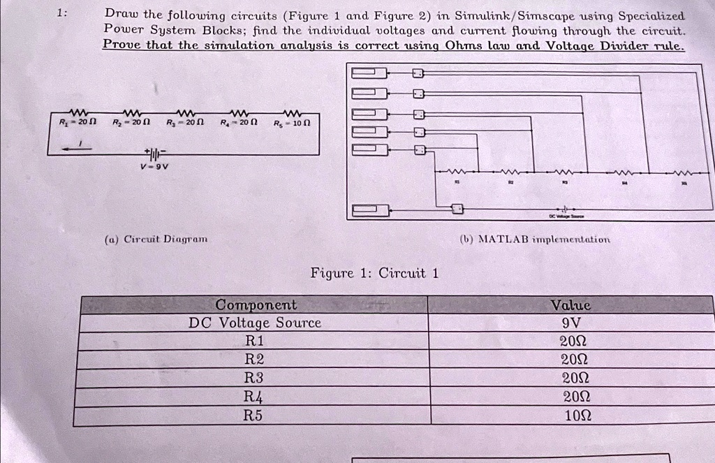 1: Draw the following circuits (Figure 1 and Figure 2) in Simulink ...