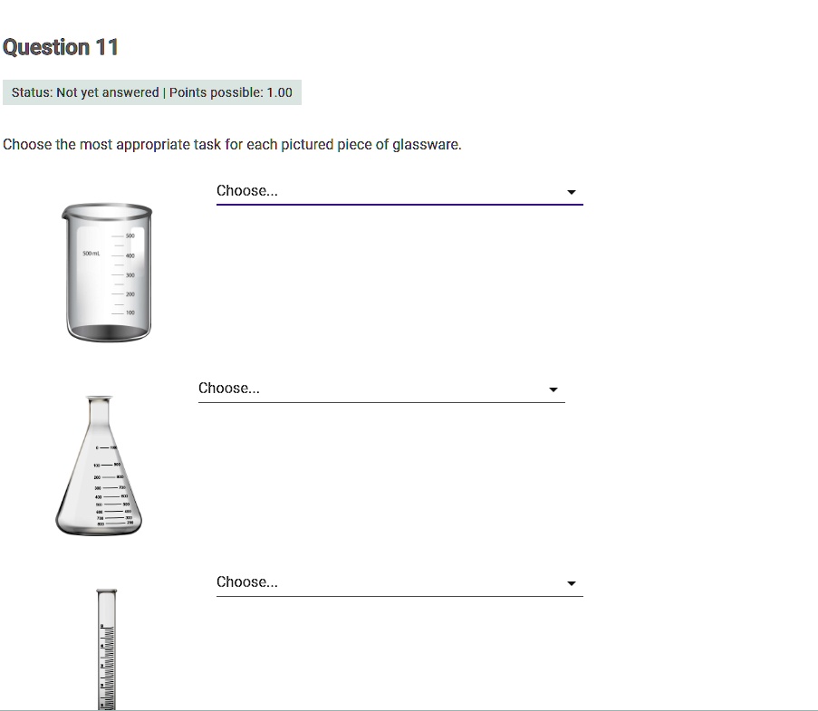 SOLVED: Question 11 Status: Not yet answered Points possible: Choose ...