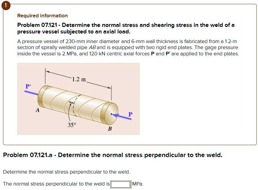 SOLVED: Required information Problem 07.121: Determine the normal ...