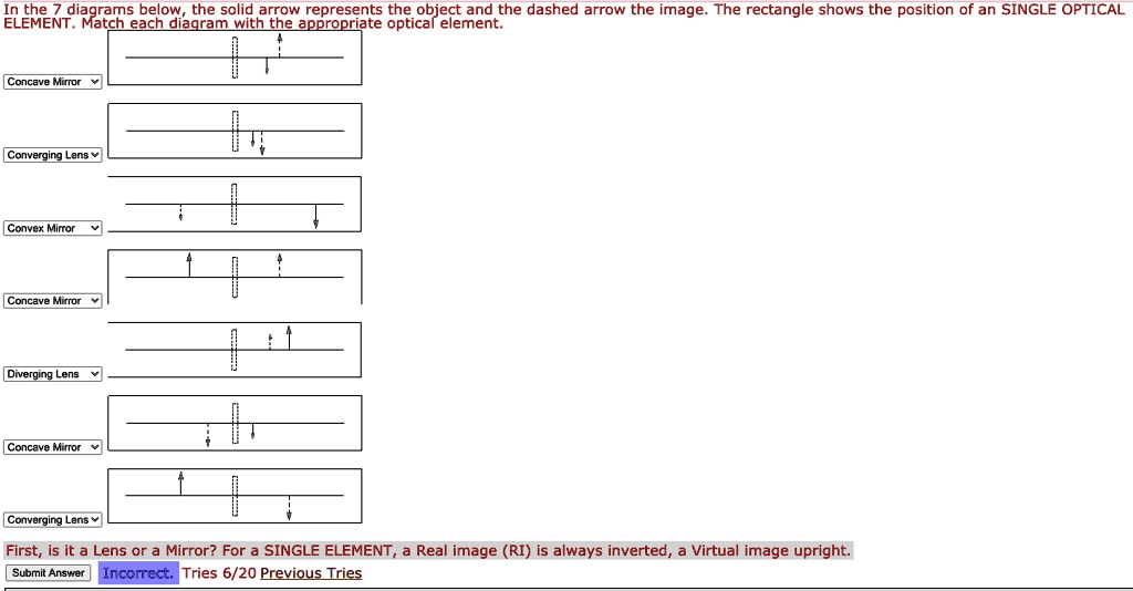 SOLVED In the 7 diagrams below, the solid arrow represents the object