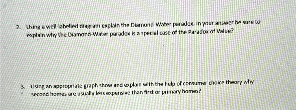 Using a well-labelled diagram explain the Diamond-Water paradox. In ...