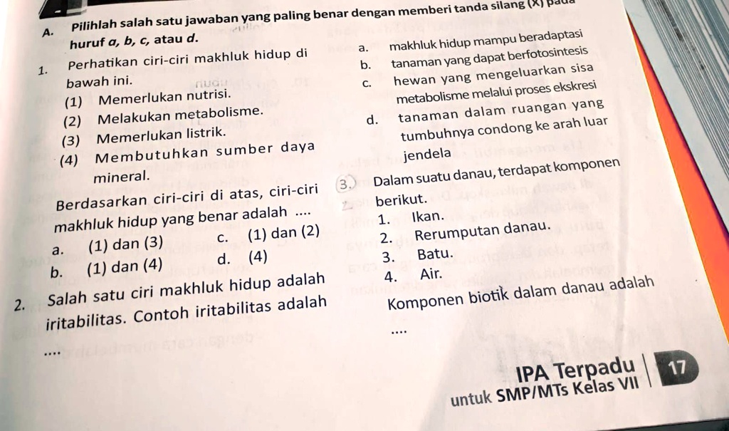 SOLVED: Bantu Ya Kak,makasih.. 'salah Satujawaban Vang Paling Benar ...