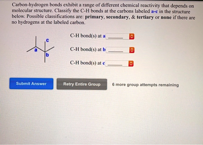 SOLVED: Carbon-hydrogen Bonds Exhibit Range Of Different Chemical ...