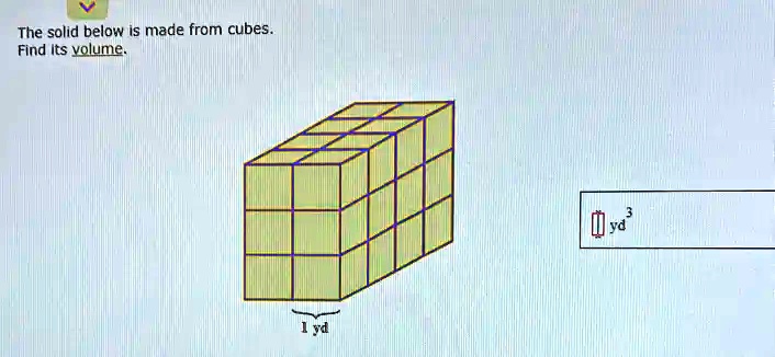 The Solid Below Is Made From Cubes Find Its Volume SOLVED: The solid below is made from cubes. Find its volume.