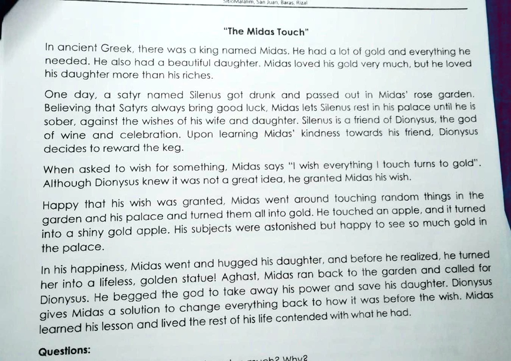 King midas golden touch, golden touch story, writing, English  handwriting practice