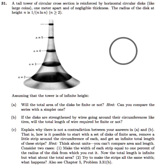 SOLVED: I always rate. Thank you! 31. A tall tower of circular cross ...