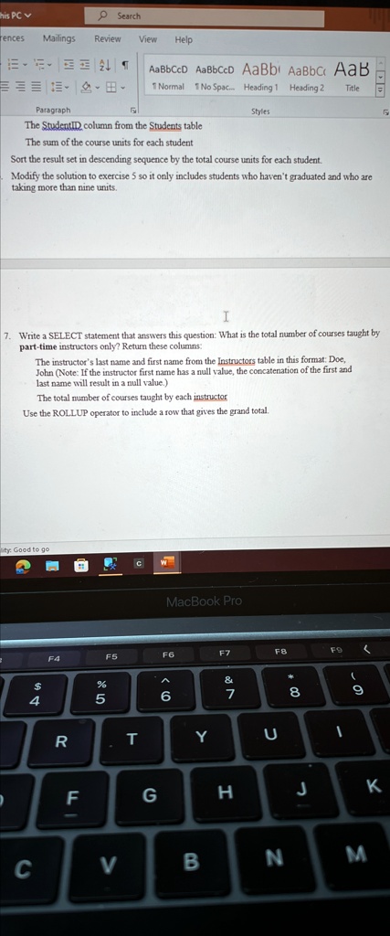 SOLVED: The StudentID column from the Students table The sum of the ... image.