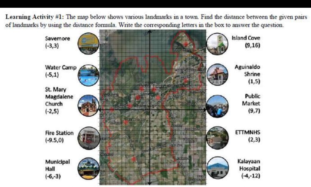 SOLVED: Learning Activity #1: The Map Below Shows Various Landmarks In ...