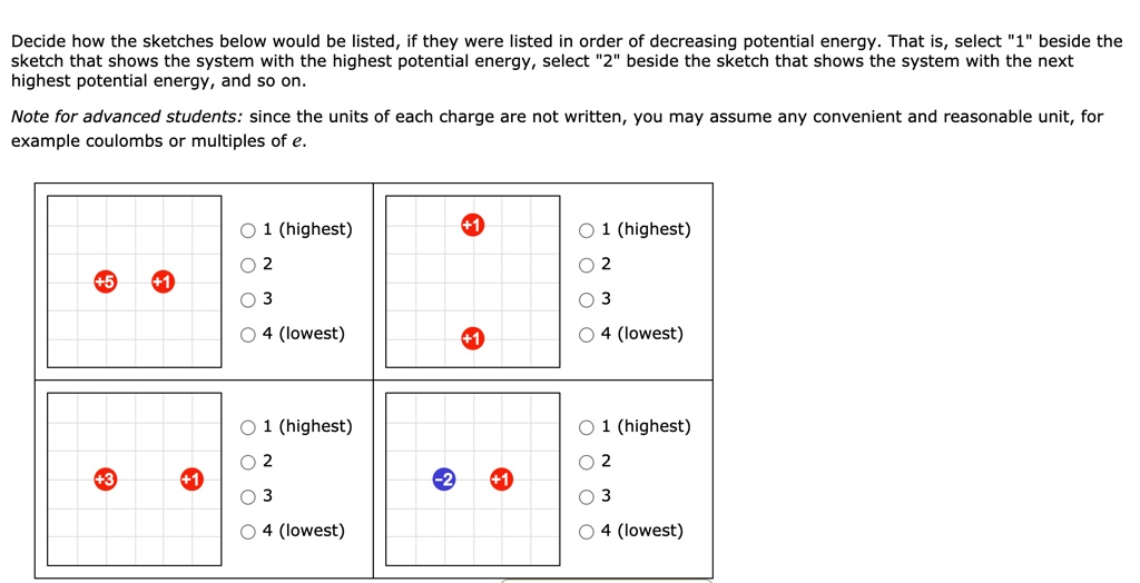 For Which Of The Following Is Potential Energy Decreasing SOLVED: Decide how the sketches below would be listed, they were listed