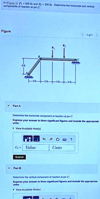 Solved Texts P1 400 Lb P2 300 Lb Determine The Horizontal And