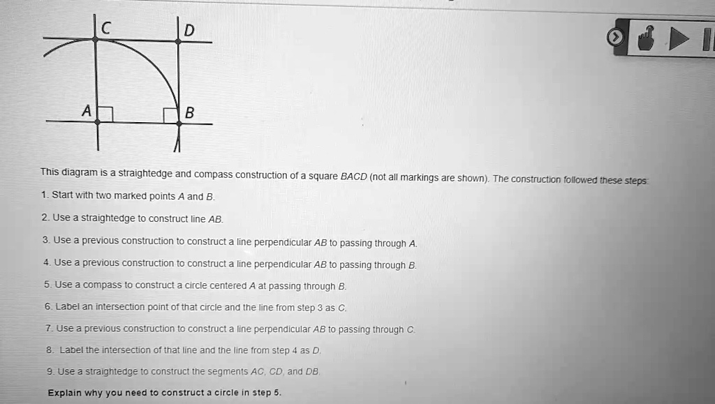 SOLVED This diagram is a straightedge and compass construction of a