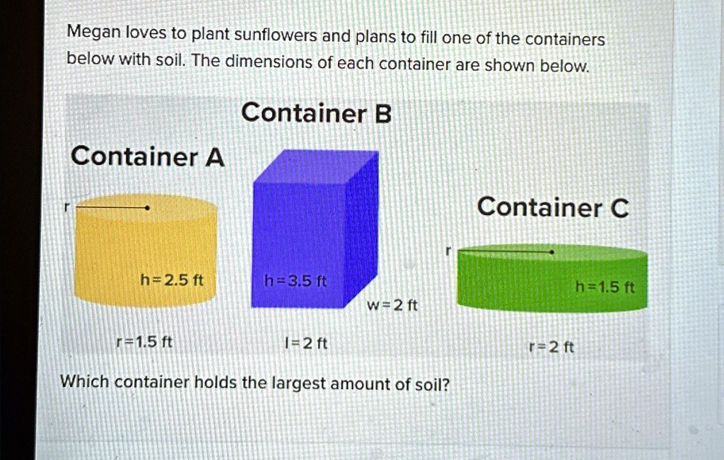 SOLVED: Megan Loves To Plant Sunflowers And Plans To Fill One Of The ...