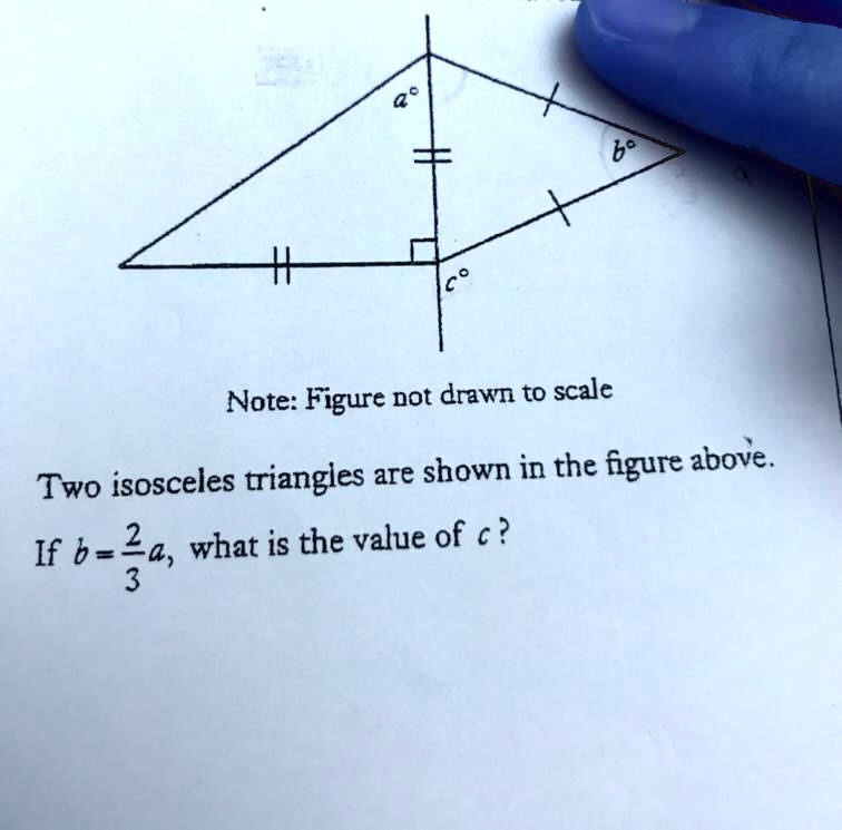 SOLVED 'Two isosceles triangles are shown in the figure above. B=2/3a