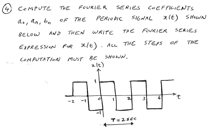 compute the fourier series coefficients periodic signal xt shown of 3hl ...