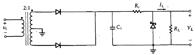 SOLVED: Design a regulated DC source using the circuit shown in the ...