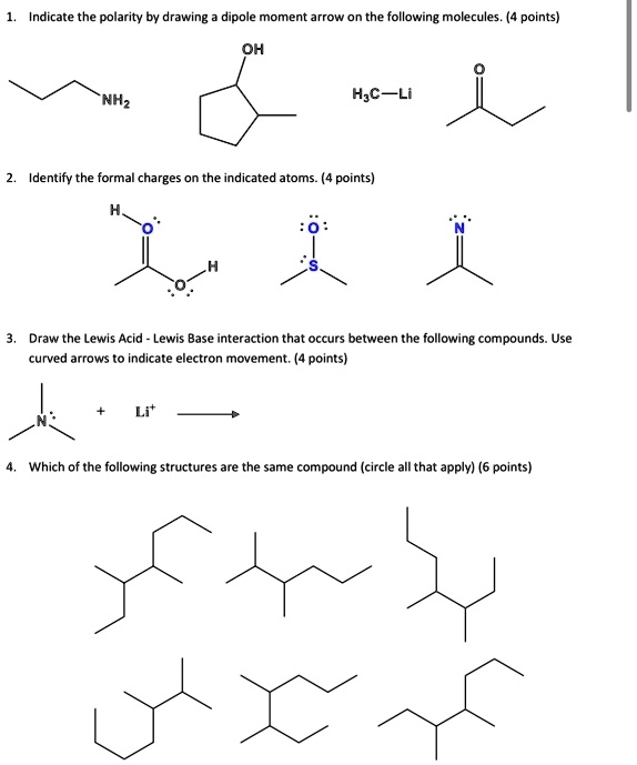 SOLVED: Indicate the polarity by drawing dipole moment arrow on the ...