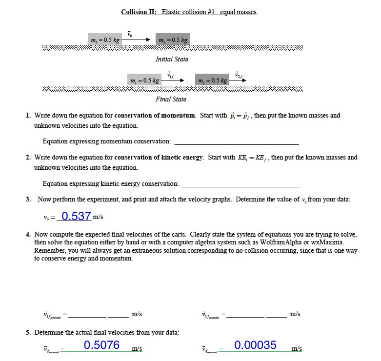 Solved Collision M Elastic Collision L Equal Masses 0skg Oskg Initial State M 0skg Mz 0skg Final State Write Down The Equation For Conservation Of Momentum Start With Pp P Then Put