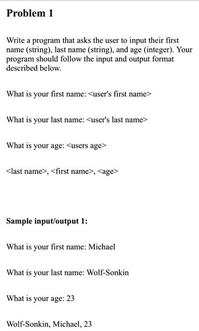 SOLVED: Please write code in C++ Problem 1 Write a program that asks ...