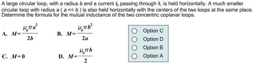 A large circular loop, with a radius b and a current Ib passing through ...