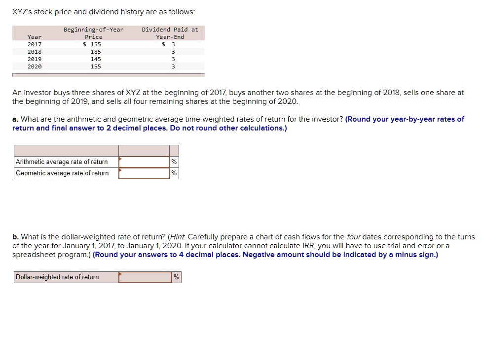 Xyzs Stock Price And Dividend History Are As Follows Beginning Of Year xyzs-stock-price-and-dividend-history-are-as-follows-beginning-of-year