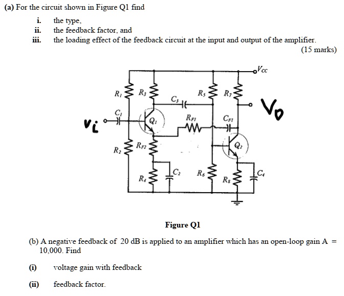 SOLVED (a) For the circuit shown in Figure Q1, find i. The type, the