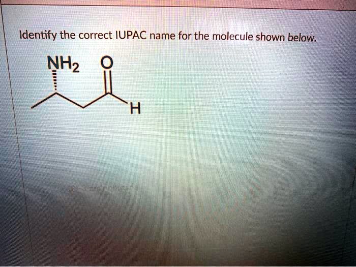 Identify the correct IUPAC name for the molecule show… - SolvedLib