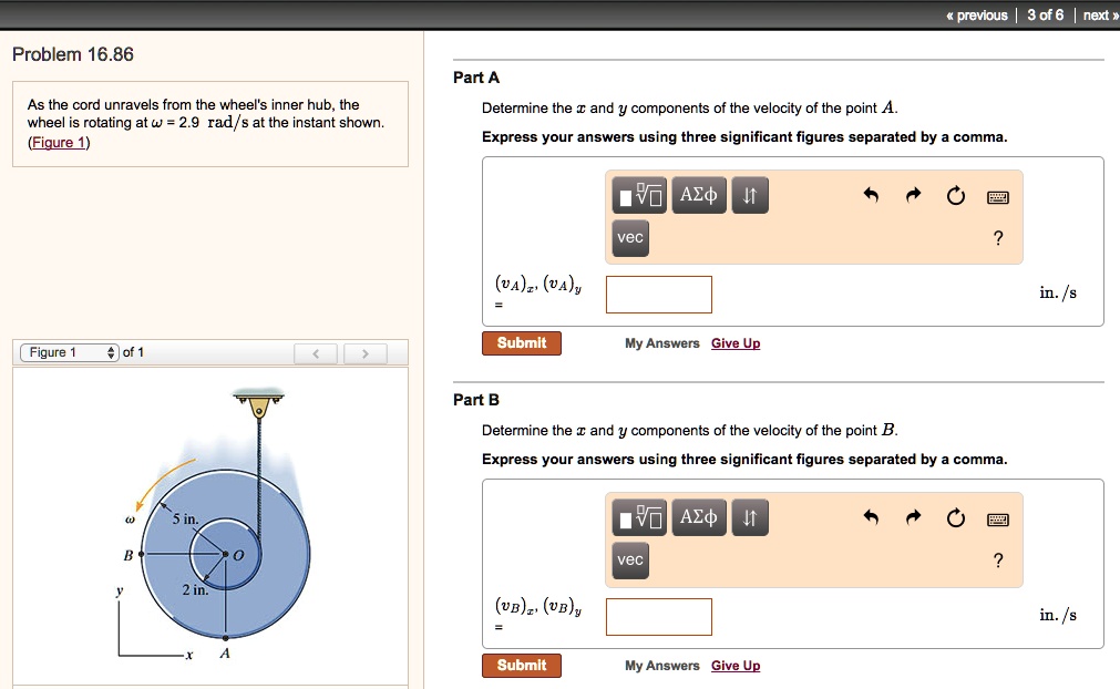 SOLVED: previous 3of6 next Problem 16.86 Part A As the cord unravels ...