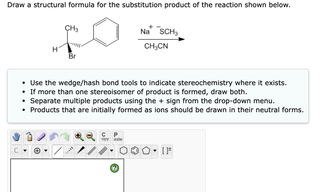 SOLVED: Draw a structural formula for the substitution product of the ...