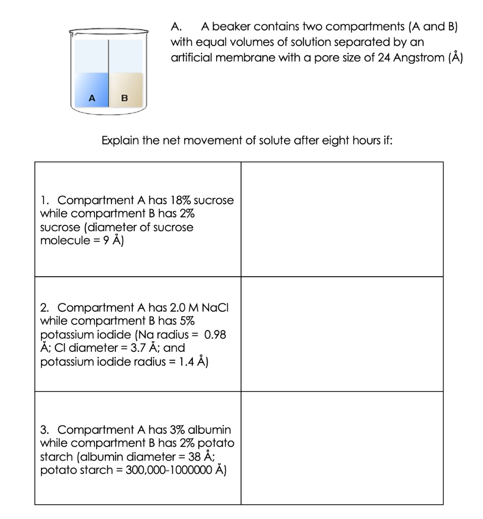 SOLVED A beaker contains two compartments (A and B) with equal volumes