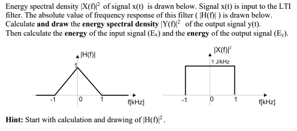 energy spectral density xf2 of signal xt is drawn below signal xt is ...