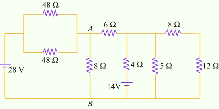 Solved Determine The Current Through And Voltage Across The 8 Ohm Resistor In The Circuit Shown 2919