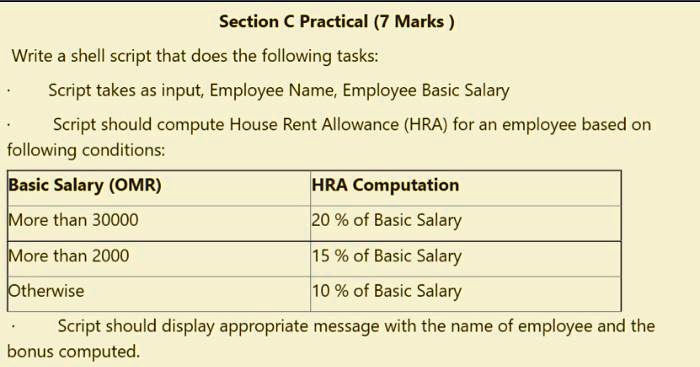 SOLVED: Section C Practical (7 Marks) - Write a shell script that ...