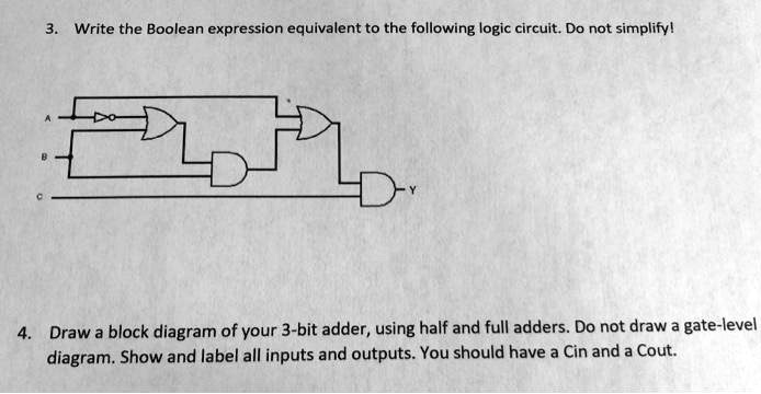 Video Solution: 3. Write The Boolean Expression Equivalent To The 