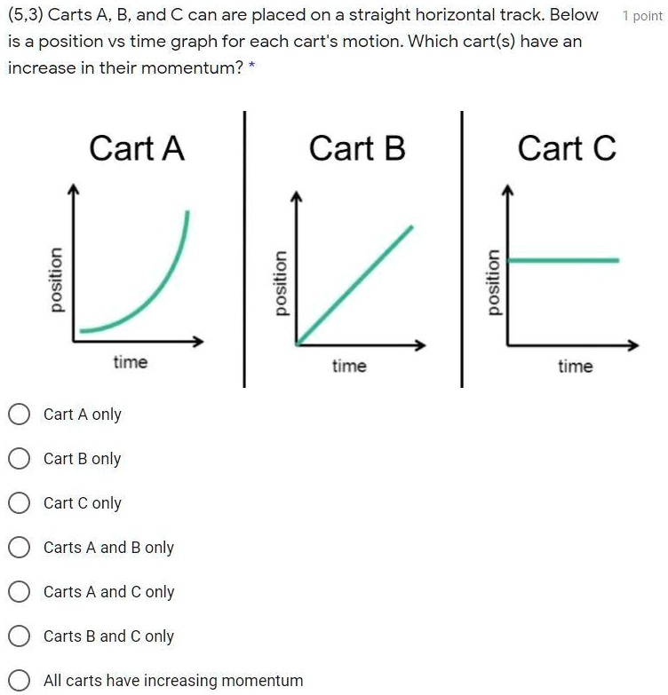 SOLVED (5,3) Carts A, B, and C can are placed on a straight horizontal
