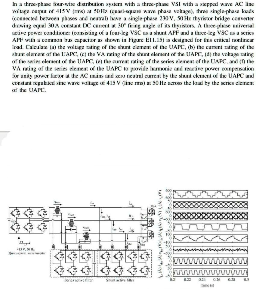 SOLVED: A three-phase four-wire distribution system with three-phase ...
