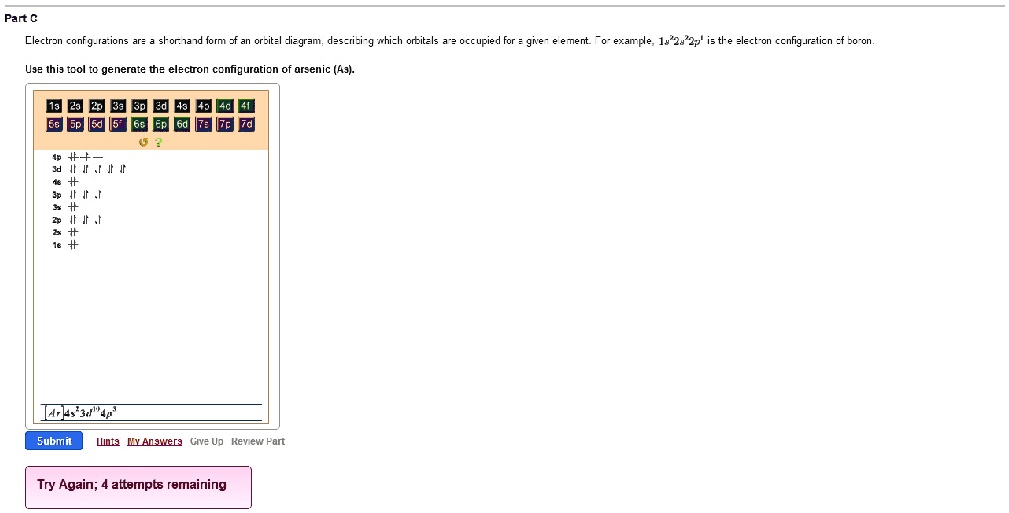 SOLVED: ' Why is am I getting this wrong? Part C orbital diagram ...
