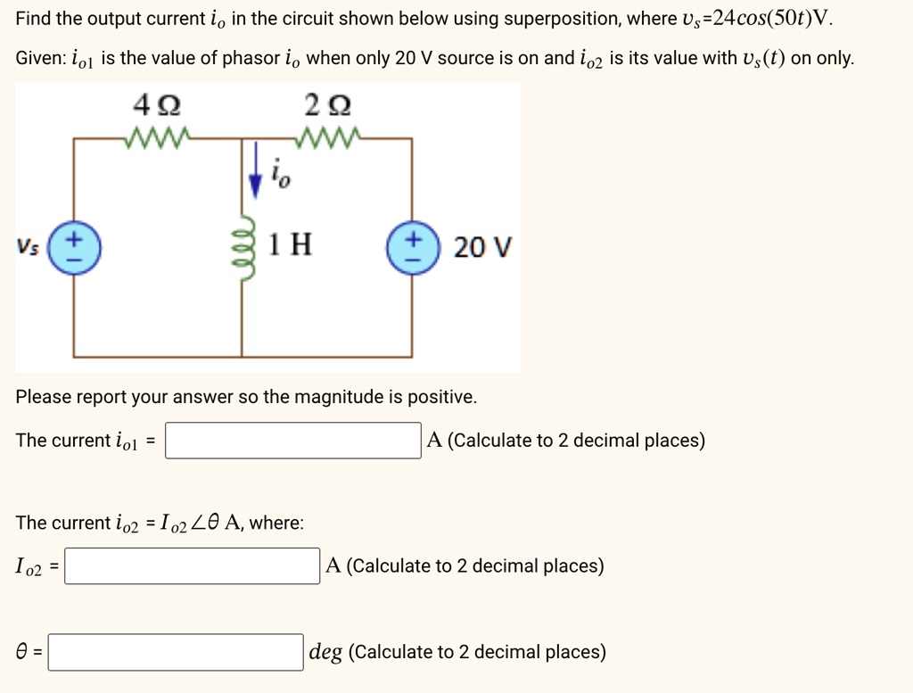 SOLVED: Find the output current 𝑖𝑜 in the circuit shown below using ...