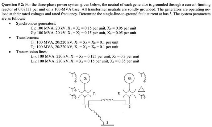 SOLVED: Question #2: For the three-phase power system given below, the ...