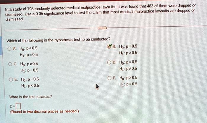 Solved In a study of 803 randomly selected medical