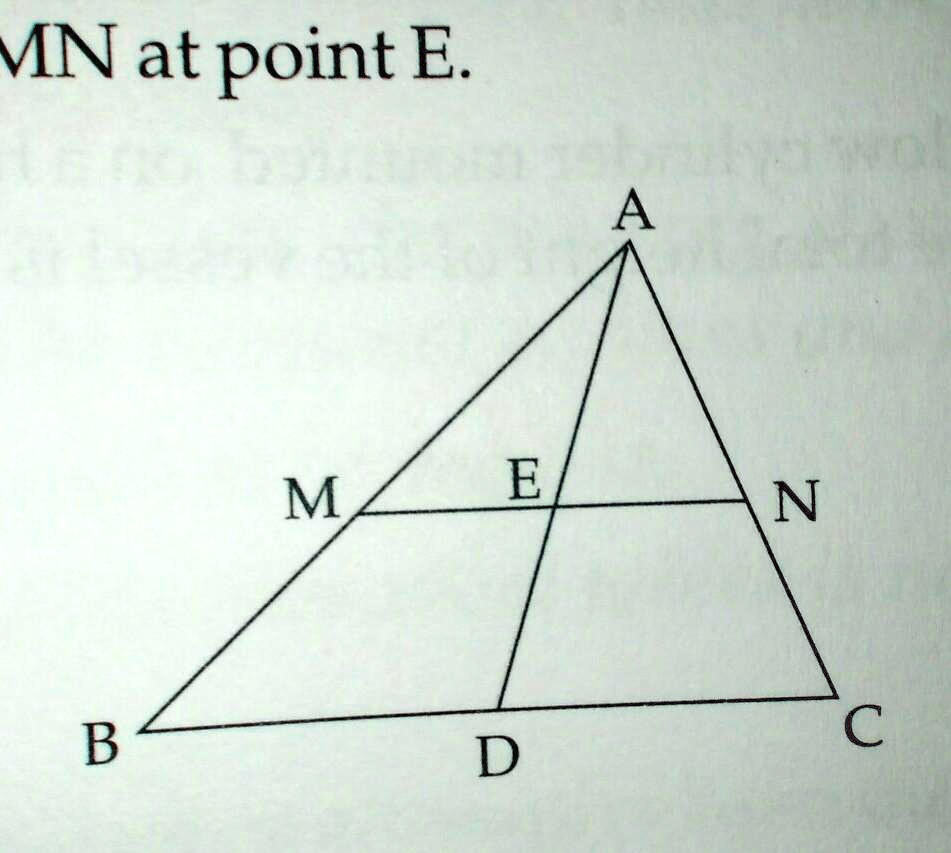 MN at point E.