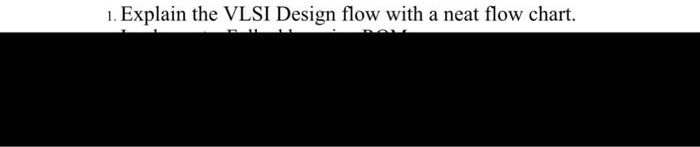 1. Explain the VLSI Design flow with a neat flow chart.