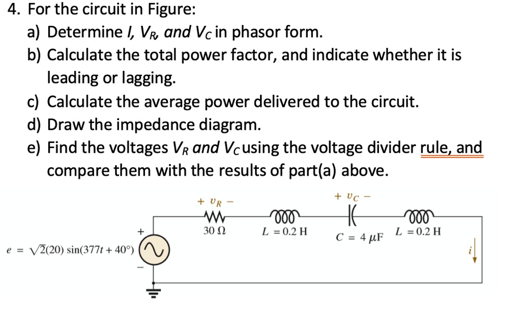 SOLVED: 4. For the circuit in Figure a) Determine I, V, and Vc in ...