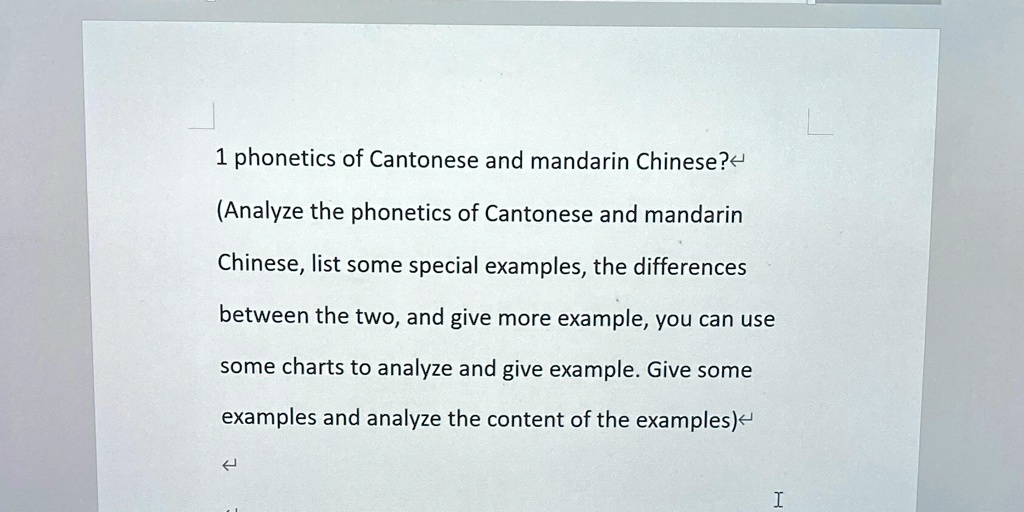 SOLVED: Phonetics of Cantonese and Mandarin Chinese? 1. Phonetics of ...