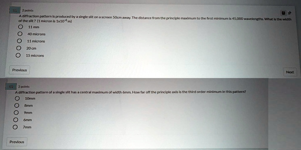 2points diffraction pattern produced by a single slit on screen socm ...
