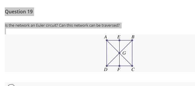 Question 19 Is the network an Euler circuit? Can this network can be ...