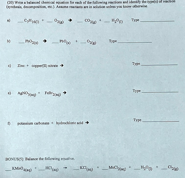 SOLVED a) C6H6 + O2 > CO2 + H2O b) PbO2 > PbO + O2