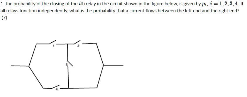 SOLVED: 1. the probability of the closing of the ith relay in the ...