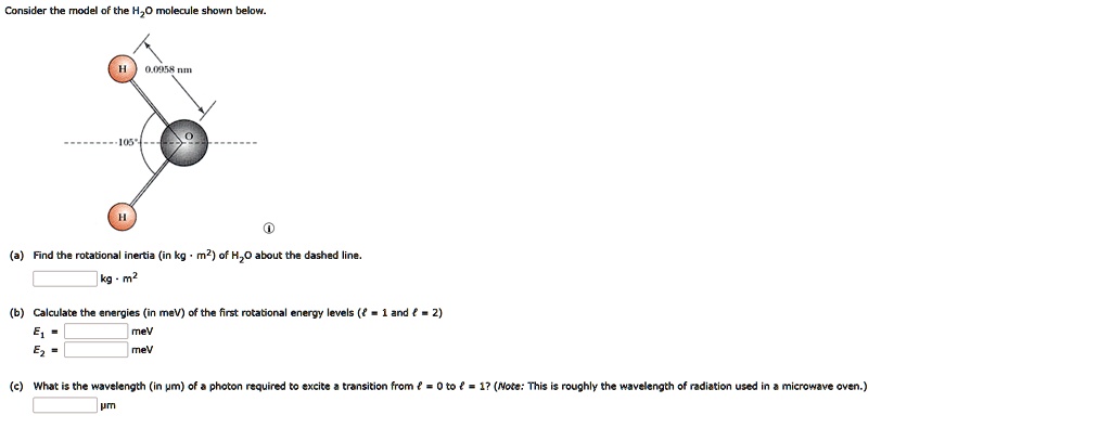 SOLVED: Consider the nodel of the H,O molecule shown below. ? (a) Find ...
